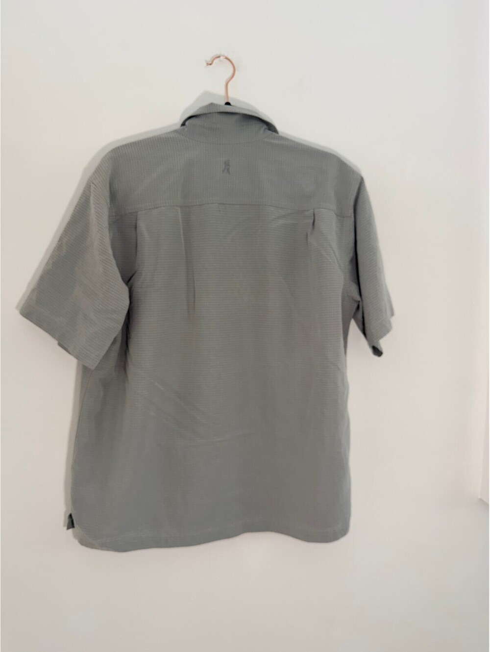 Royal Robbins Gray Textured Short Sleeve Button Front Shirt Size L Modal Blend - Picture 2 of 5
